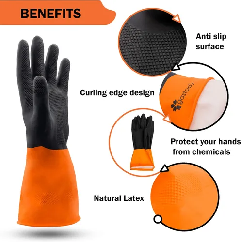 Vista 9 de Gastody™ - Guantes resistentes a químicos, reutilizables, guantes de trabajo de seguridad resistentes, resistentes al ácido, aceite, álcali