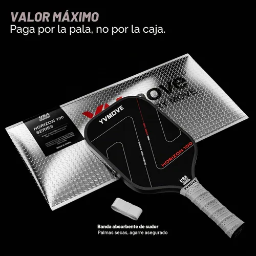 Vista 9 de Pickleball Paddles USAPA Approved Raw Carbon Fiber Face Max Control & Effortless Power 16MM Core Anti-Shock Intermediates to Pros