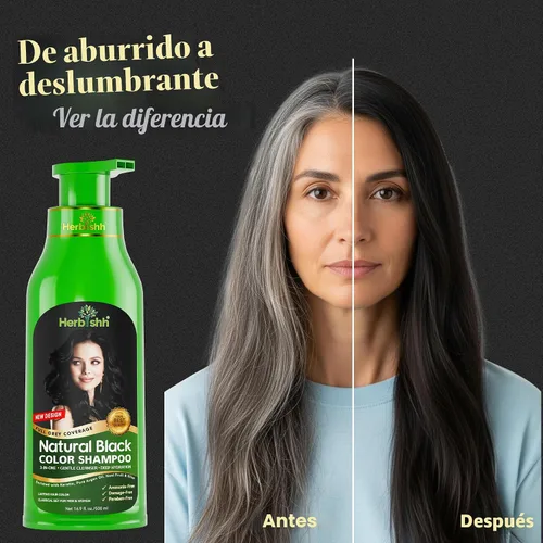 Vista 7 de Paquete combinado – 2 unidades de champú de color de cabello Herbishh + 1 máscara de cabello intenso de argán – Tinte para cabello gris de larga