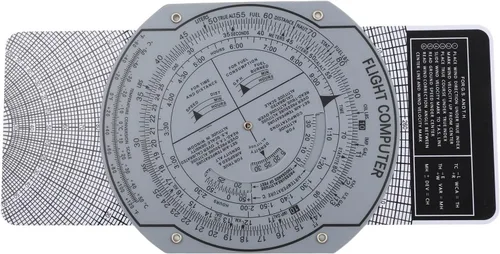 Vista 2 de E6B Flight Computer Aviation Plotter Slide Rule for Flight Training Navigation, Transparent ABS Plastic Enderboard for Pilots Students