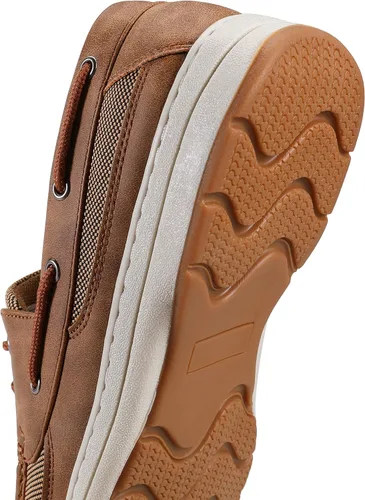 Vista 5 de Vostey Zapatos sin cordones para hombre, con soporte de arco, zapatos de barco para hombre, mocasines ligeros de 2 ojos