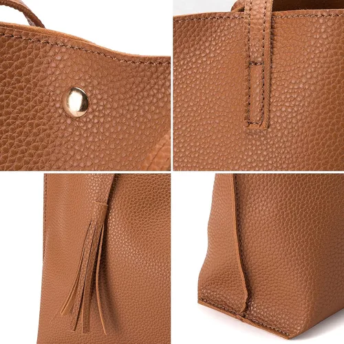 Vista 6 de Lieseh Bolso de mano bohemio para mujer para hombro y mano con bolsillo