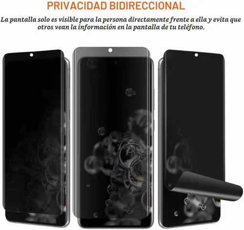 Vista 2 de Protector de pantalla de privacidad para Galaxy S20 Ultra, compatible con fundas, huellas dactilares disponibles, película suave para Samsung Galaxy