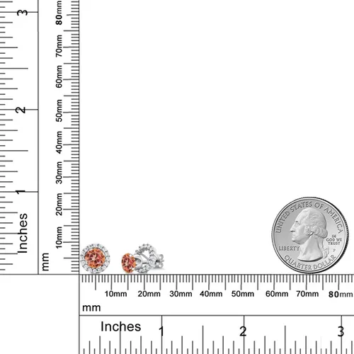 Vista 166 de Gem Stone King Aretes redondos de plata de ley 925 de 0.236 in con piedra natal extraíble para mujer