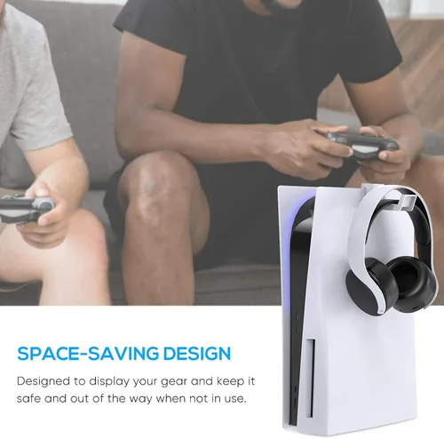 Vista 7 de FYOUNG Soporte de auriculares para PS5SlimPro, gancho para soporte de auriculares, compatible con consolas PlayStation 5 (blanco)