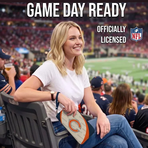 Vista 7 de Cartera organizadora NFL de cierre curvo, Azul marino Chicago Bears
