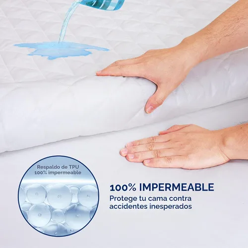 Vista 5 de WESLEEPER - Protector de colchón impermeable, protector de colchón súper suave, transpirable, lavable a máquina, para el hogar, dormitorio, hotel