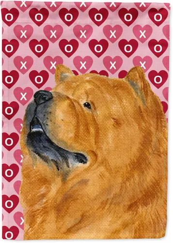 Vista 149 de Caroline's Treasures SS4484GF Bandera de jardín con diseño de bulldog inglés y corazones para el Día de San Valentín, bandera decorativa para patio