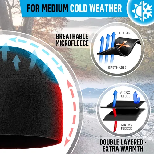 Vista 4 de M-Tac Gorra de reloj de forro polar - Gorro táctico militar del ejército gorro de invierno