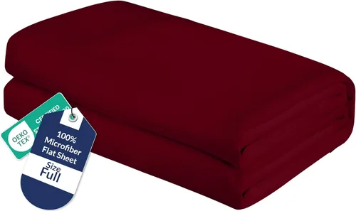 Vista 68 de Royale Linens Sábana Plana Individual – Sábanas Planas de Microfibra Cepillada Ultra Suave 1800 Solamente – Sin Arrugas y Resistentes a las Manchas