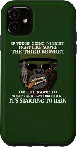 Vista 6 de iPhone 12 mini Fight Like the Third Monkey - Funda divertida de boxeo y meme MMA
