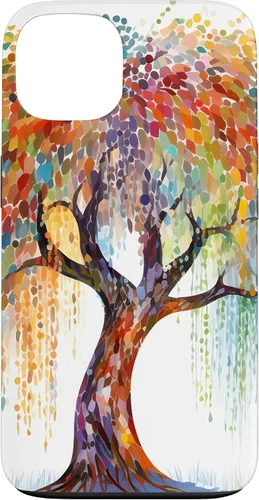 Vista 7 de Weeping Willow Tree Colorful Mosaic Case for iPhone 17