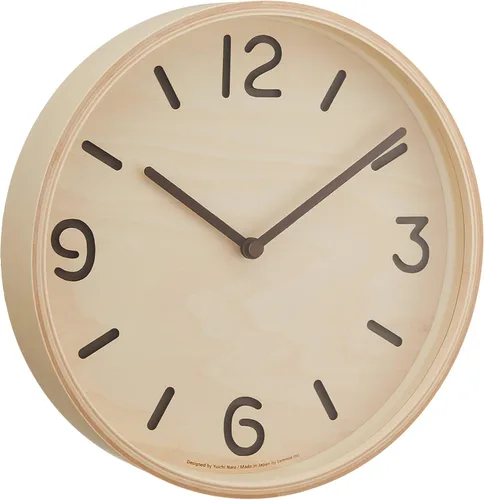 Vista 3 de Remnos Thomson LC10-26 NT Lemnos Reloj de pared, analógico, tela de madera de color natural, natural φ254×d51mm