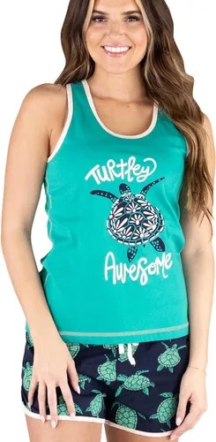 Vista 15 de Lazy One - Pijamas a juego para mujer, lindo conjunto de shorts y camiseta sin mangas, pijamas de verano Oso en Am