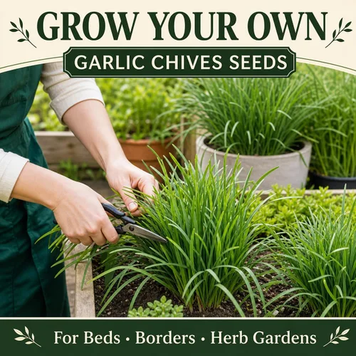 Vista 2 de Semillas de cebollino de ajo - 500 semillas para plantar - Hierba perenne para jardín y cocina