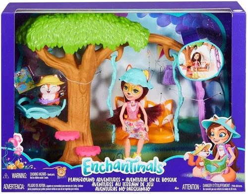 Vista 2 de ENCHANTIMALS PLAYGROUND ADVENTURES PLAYSET + MUÑECA FOX FELICITY & FIGURA FLICK