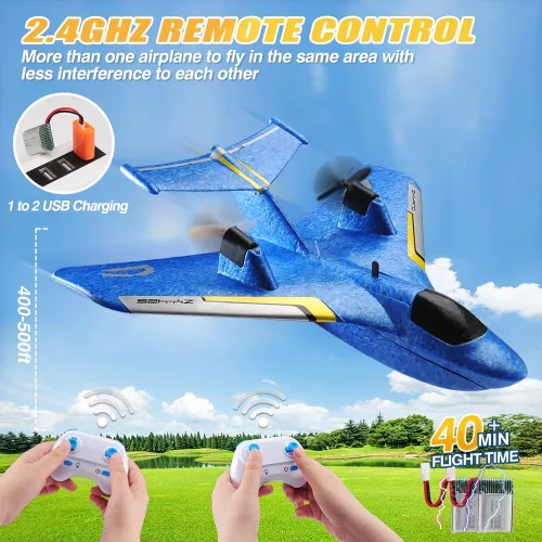 Vista 8 de Avión de agua a control remoto, avión RC para agua, tierra y aire, avión de control remoto, juguetes de combate volador, estabilizador de giroscopio