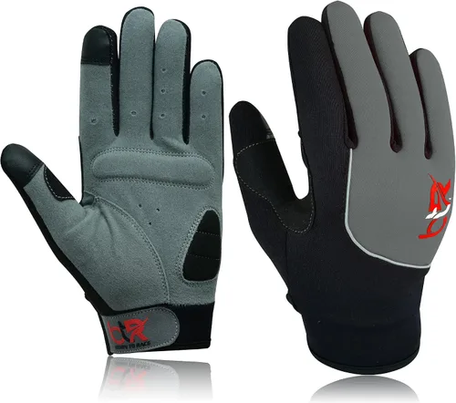 Vista 3 de BTR BORN TO RACE Guantes de ciclismo acolchados de dedo completo para montar en bicicleta de montaña, pantalla táctil, entrenamiento, bicicleta