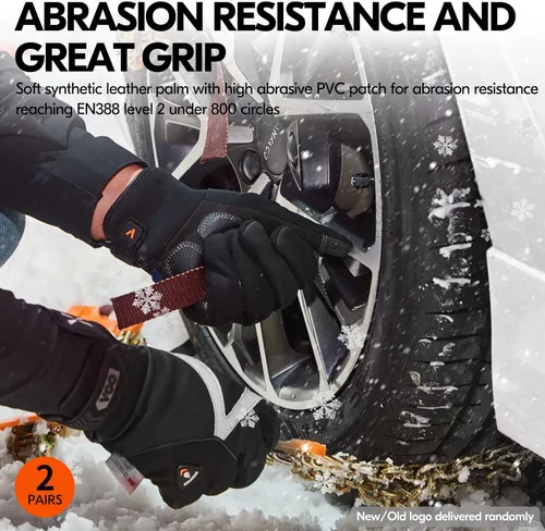 Vista 4 de Vgo 3M C100 - Guantes de trabajo de invierno de cuero sintético forrados (SL8777FW)