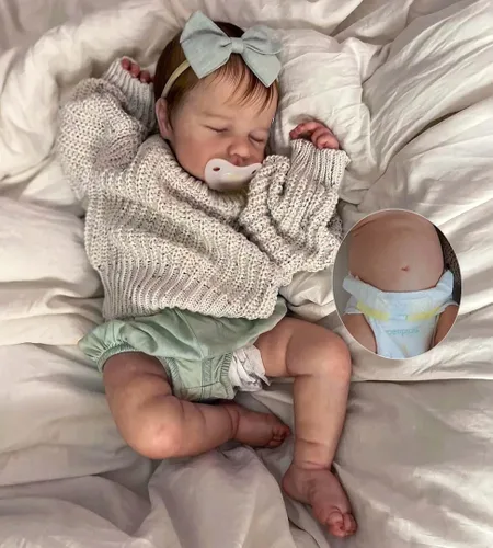 Zero Pam Muñeca de bebé de silicona completa de 20 pulgadas, muñecas Reborn de silicona de cuerpo completo, muñeca de bebé realista, niña