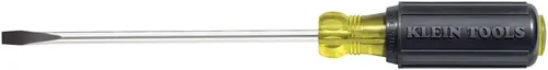 Vista 8 de Klein Tools 605-4 desarmador con punta de gabinete de 1/4 pulgadas, fabricado en EE. UU., mango redondo resistente de 4 pulgadas