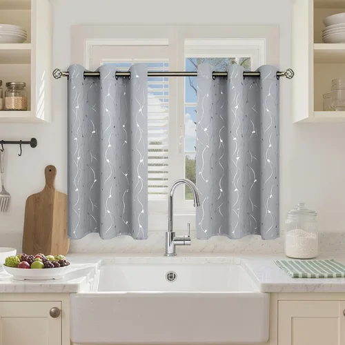 Vista 58 de BGment Cortinas cortas de oscurecimiento de habitación de 45 pulgadas de largo para ventanas pequeñas, cortinas con aislamiento térmico con ojales