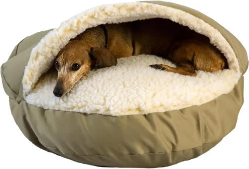 Vista 24 de Snoozer Cama de lujo de microsuede acogedora estilo cueva para mascotas, pequeña, antracita