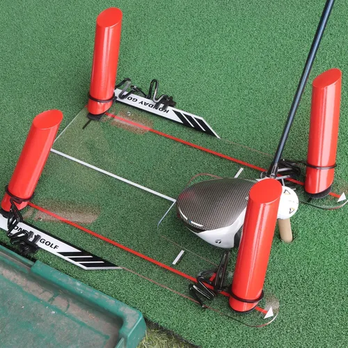 Vista 4 de Ayuda de entrenamiento de swing de golf, mejora tu swing gira y golpea la pelota de golf para practicar la línea recta de desvanecimiento y dibujo