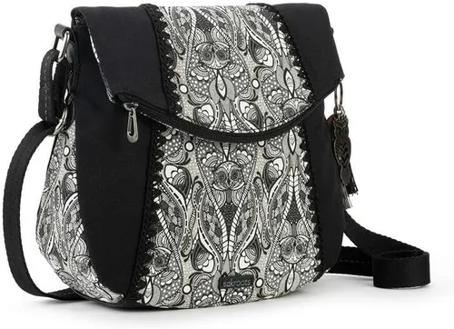 Vista 3 de Sakroots Foldover Bolso cruzado en lona de algodón bolso multifuncional con correa ajustable y bolsillos con cremallera