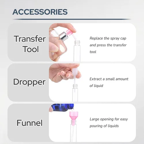 Vista 8 de Fusupak Atomizador de Perfume para Viaje Botella Recargable: Vaporizador de Colonia Portátil para Hombres - Mini Vaporizador Vacío para Recarga