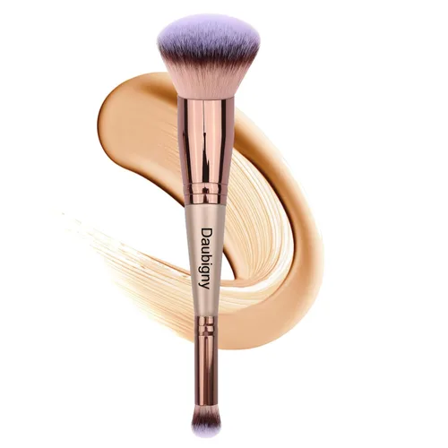 Vista 8 de Daubigny Brochas de maquillaje de doble punta, cepillo corrector perfecto para cualquier aspecto, cepillo de lujo premium redondeado cónico