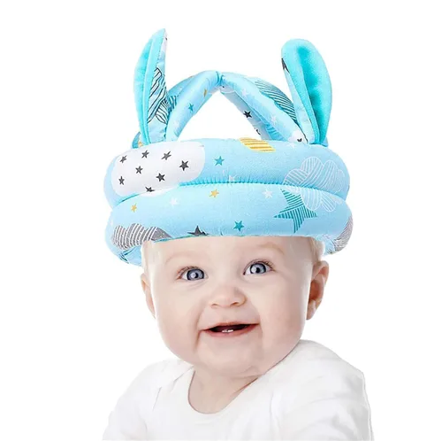 Vista 2 de Bonito casco de seguridad para bebé, antigolpes, cojín para la cabeza anticolisión, suave y transpirable, para niños, protección anticaídas
