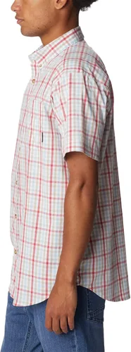 Vista 3 de Columbia Rapid Rivers II - Camisa de manga corta para hombre, Sunset Red Multi Gingham, talla L, Atardecer Rojo Multi Gingham