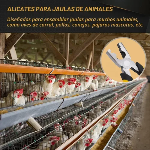 Vista 6 de 900 clips de jaula de alambre de pollo con alicates de cerdo, anillos de cerdo, alicates de anillo a presión, herramienta de abrazadera de alambre