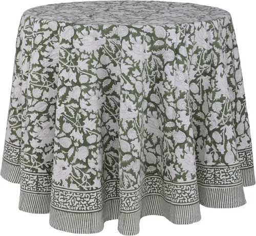 Vista 37 de ATOSII Mantel 100% algodón, Amara, floral, hecho a mano, rectangular, de lino, para cocina, comedor, fiestas, bodas, exteriores, picnics, Pascua