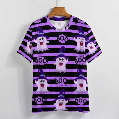 Vista 8 de Helloween Boo - Camiseta de manga corta con cuello redondo y manga corta