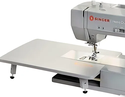 Vista 3 de FDM Mesa de extensión para máquina de coser resistente, mesa rectangular gris moderna, 15 ¼ pulgadas x 10 x 2 pulgadas, compatible con Singer 4411