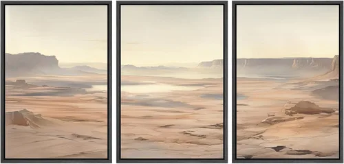 Vista 52 de SIGNWIN Lienzo enmarcado para pared, juego de arte tranquilo con reflejo de lago, acuarela, montaña y agua, ilustraciones modernas, arte abstracto
