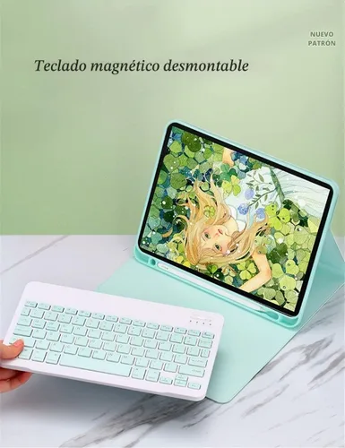 Vista 5 de ZGSENLAN - Funda con teclado de mouse para Galaxy Tab S6 Lite de 10.4 pulgadas 2024/2020/2022, SM-P620/P625/P610/P613/P615/P619, teclado Bluetooth