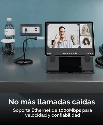 Vista 5 de Plugable Cable USB C a Ethernet: Cable Ethernet USBC a RJ45