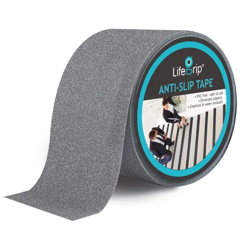 Vista 50 de Lifegrip - Cinta de tracción antideslizante, cinta de fricción de 1 pulgada x 15 pies, el mejor agarre, adhesivo abrasivo para escaleras, peldaños
