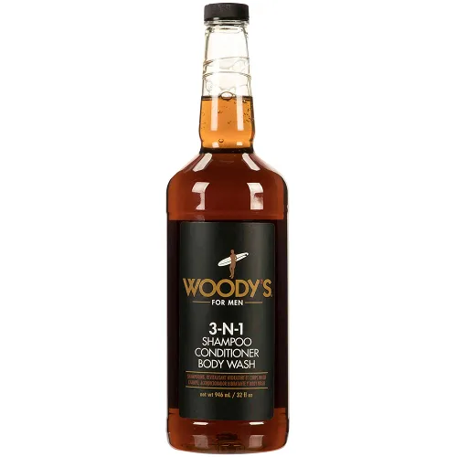 Vista 8 de Woody's Champú, acondicionador y gel de baño 3 en 1 para hombre, tamaño de viaje, limpiador refrescante multiusos esencial de aseo personal, 1.7