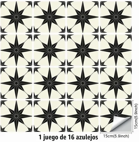 Vista 2 de 16 calcomanías decorativas estilo mandala, 6 x 6 pulgadas (DS-01-L)