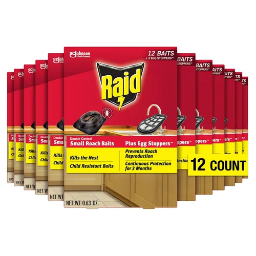 Vista 13 de Raid Double Control - Cebos pequeños para cucarachas y tapones para huevos, 12 unidades (paquete de 3)