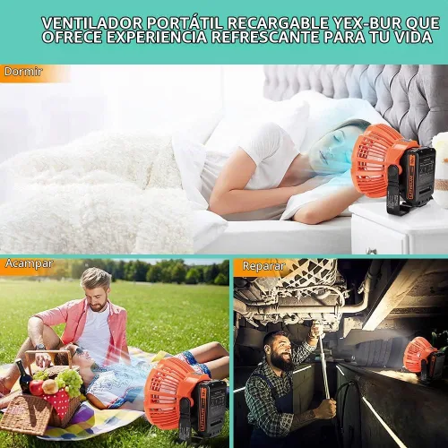 Vista 6 de YEX-BUR Ventilador de techo portátil para batería Black and Decker 20v