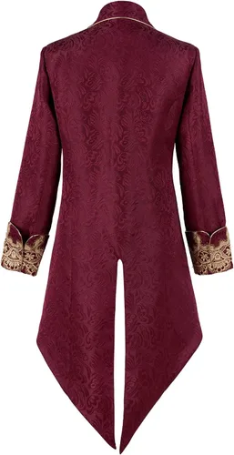 Vista 3 de Chaqueta medieval para hombre, bordado, vintage, gótico, steampunk, esmoquin