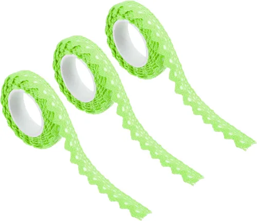 Vista 12 de PATIKIL Cinta de Encaje Autoadhesiva de 0.6" de Ancho 2 Yardas, Cinta de Encaje, Paquete de 3 Pegatinas de Ribete Washi de Algodón