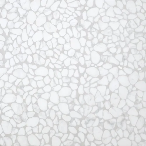 Vista 8 de SUNWINGS Azulejo de guijarros de 10 hojas para ducha, borde de suelo, cocina, baño, salpicadero de vidrio reciclado blanco Carrara, aspecto