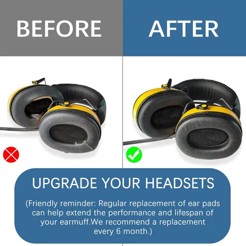 Vista 5 de PROHEAR Almohadillas de espuma de repuesto FEP01 (actualizadas) para auriculares de radio 3M WorkTunes Connect (90543, 90544, 90542, 90541,90507)