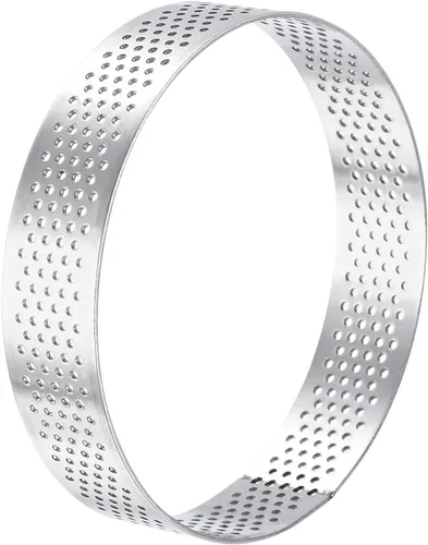 Vista 3 de uxcell Anillos pequeños de acero inoxidable para tartas, anillo perforado para mousse, para hornear cocina, resistente al calor, 3.5 pulgadas
